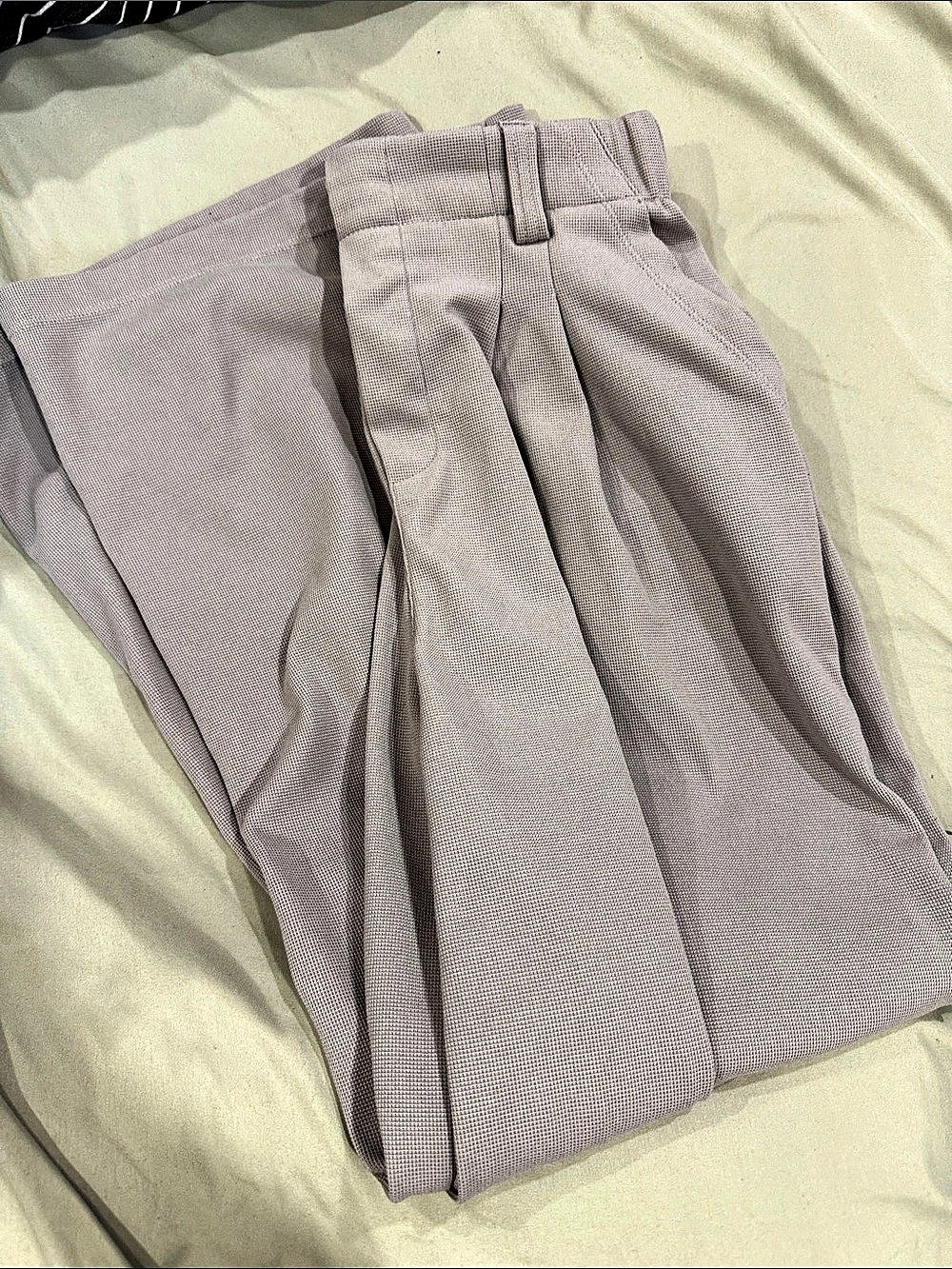 Halara High Waisted Wide Leg Waffle Work Pants Gray Size Small